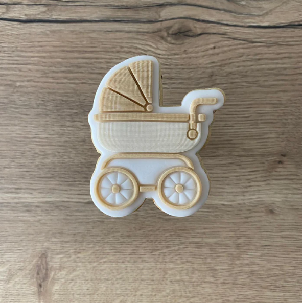 BABY 45 - Kinderwagen (Ausstechform und Stamp)