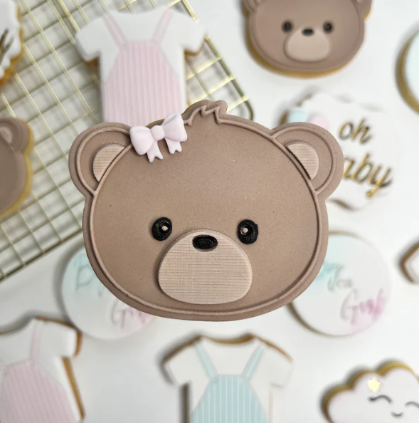 BABY 55 - Teddykopf (Ausstechform und Stamp)