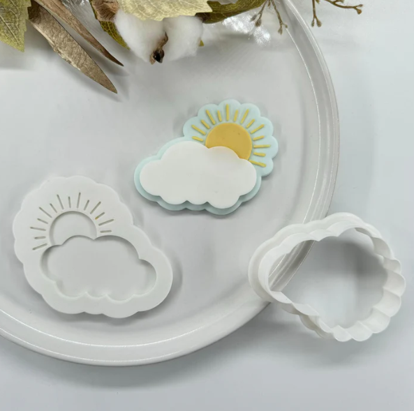 SONNE 12 - Sonne und Wolke (Ausstechform und Stamp)