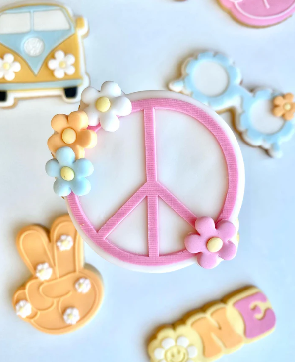 HIPPI 5 - Friedenszeichen mit Ecken (Ausstechform und Stamp)