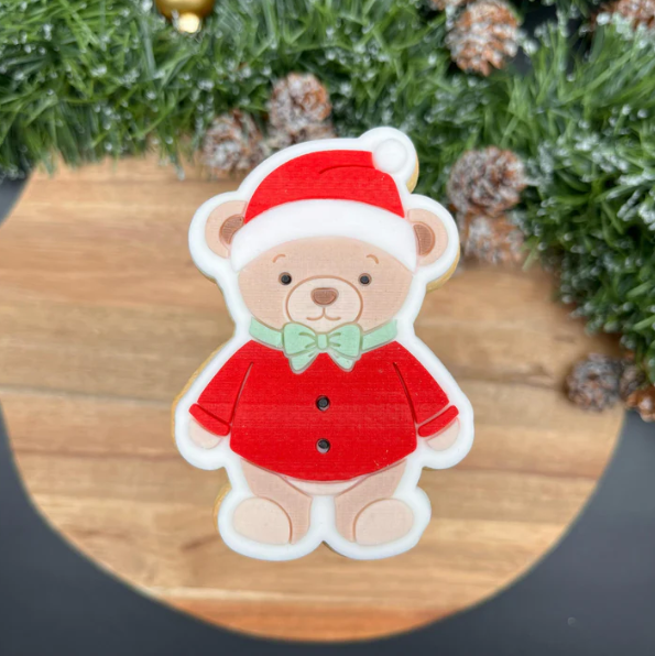 WEIHNACHTEN 5 - Weihnachtsteddybär (Ausstechform und Stamp)