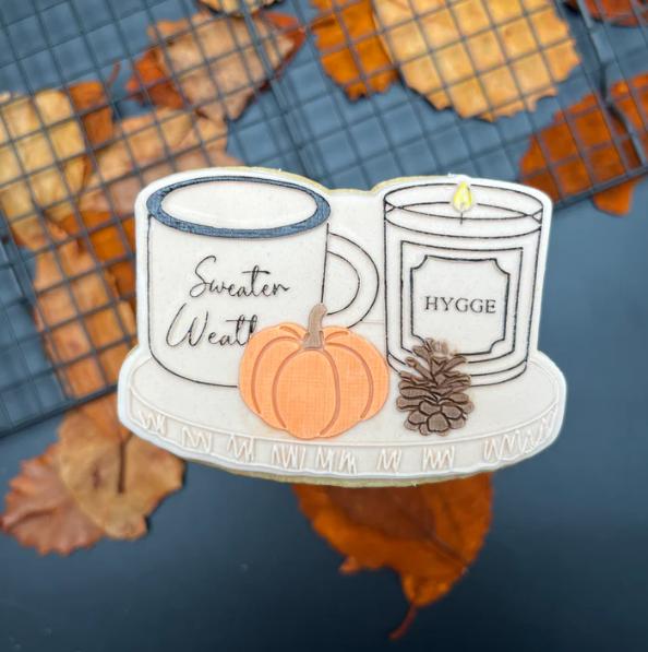 HERBST 5 - Holzscheittablett (Ausstechform und Stamp)