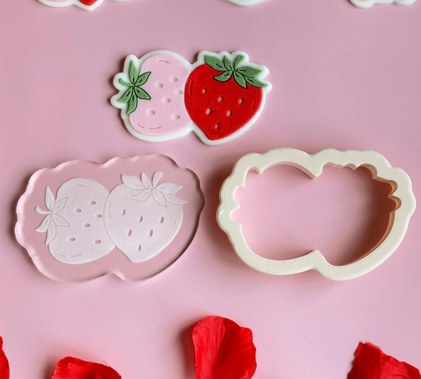 VALENTINSTAG 31 - Erdbeere (Ausstechform und Stamp)