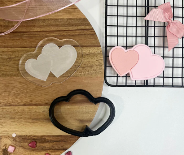 VALENTINSTAG 55 - Doppeltes Herz (Ausstechform und Stamp)