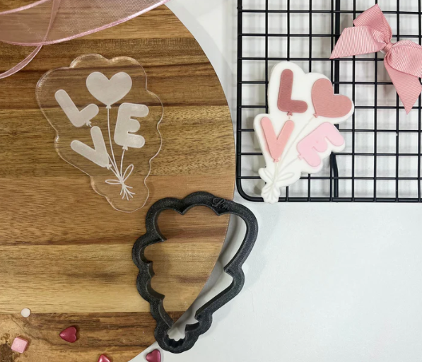 VALENTINSTAG 62 - Liebesballons (Ausstechform und Stamp)
