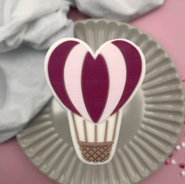 VALENTINSTAG 65 - Herz-Heißluftballon (Ausstechform und Stamp)