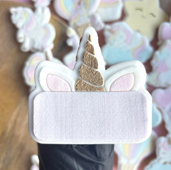 UNICORN/EINHORN 13 - Namenstafel-Horn (Ausstechform und Stamp)
