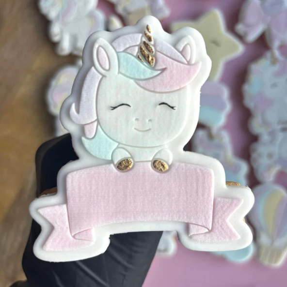 UNICORN/EINHORN 14 - Einhorn-Namenstafel (Ausstechform und Stamp)