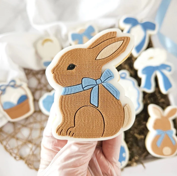 OSTERN 60 - Häschen mit Schleife (Ausstechform und Stamp)