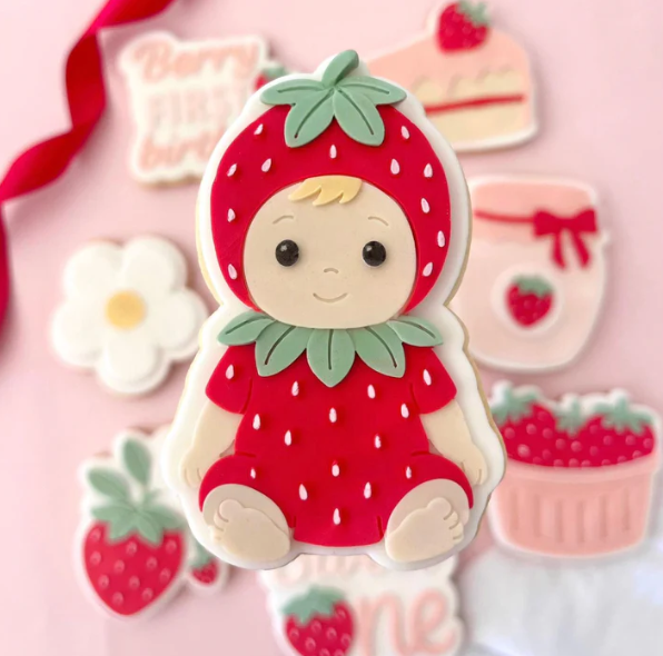 ERDBEERE (2) 4 - Baby-Erdbeere (Ausstechform und Stamp)