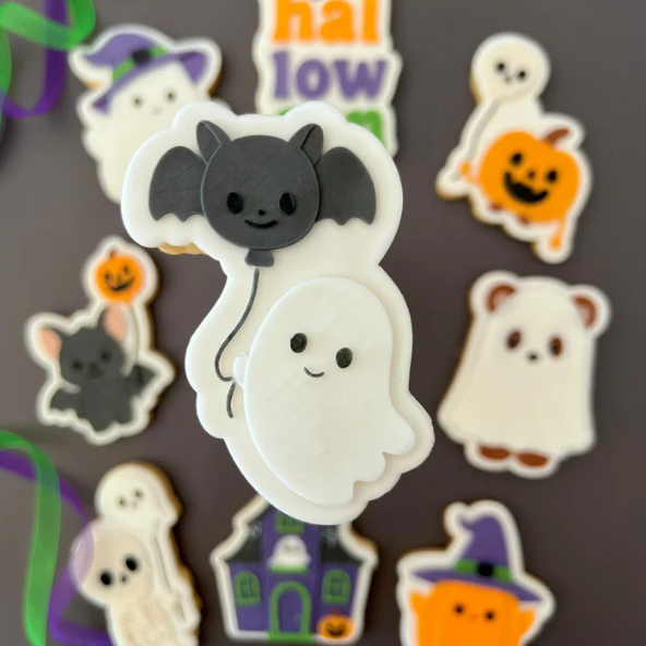 HALLOWEEN 2025 #22 - Geist mit Fledermaus (Ausstechform und Stamp)