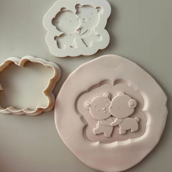 VALENTINSTAG 14 - Teddybärenpaar 2 (Ausstechform und Stamp)