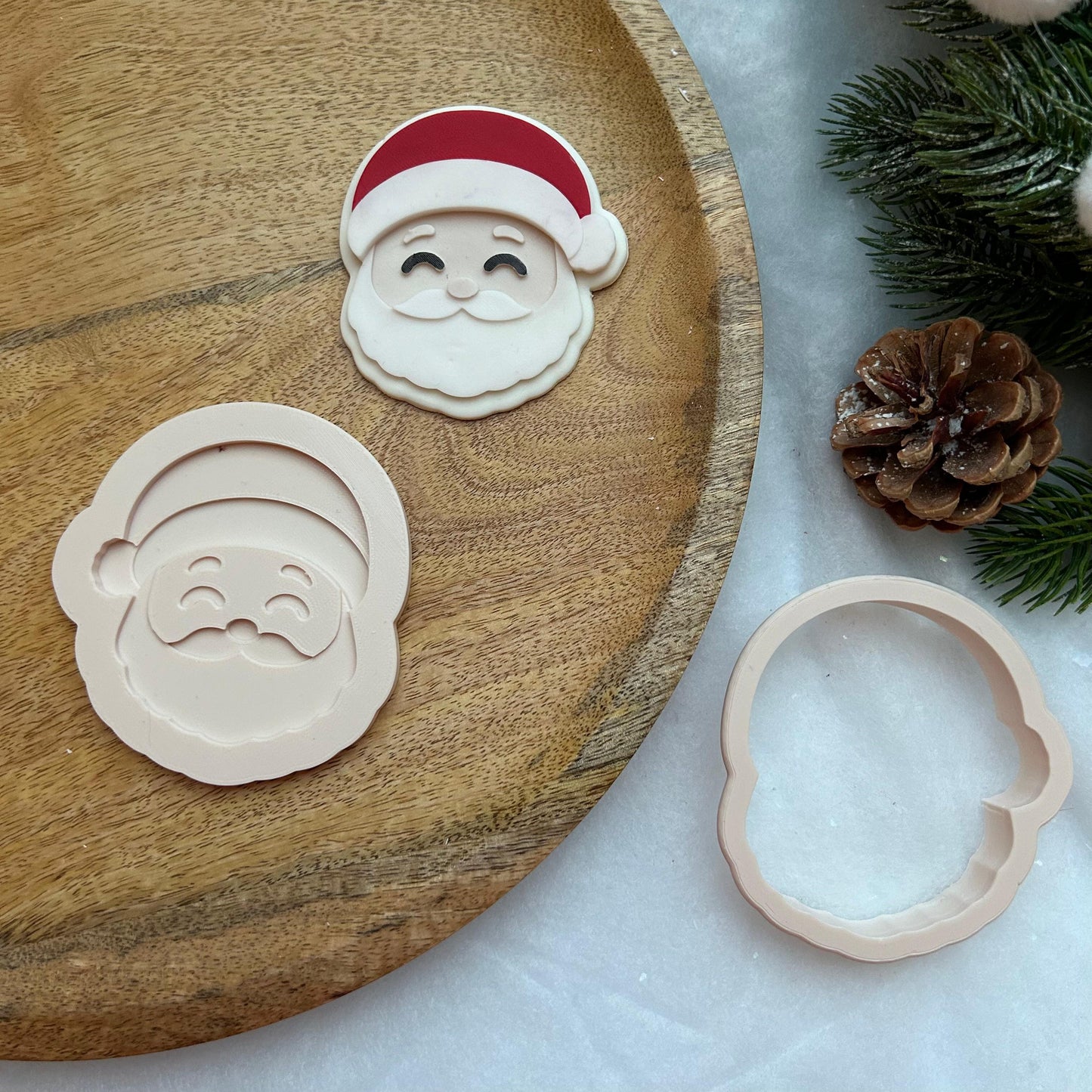 WEIHNACHTEN PLA 37 - Weihnachtsmannkopf (Ausstechform und Stamp)