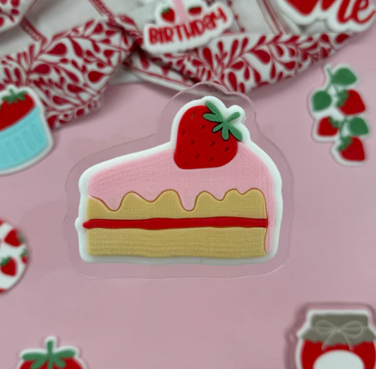 ERDBEER 3 - Stück Kuchen (Ausstechform und Stamp)