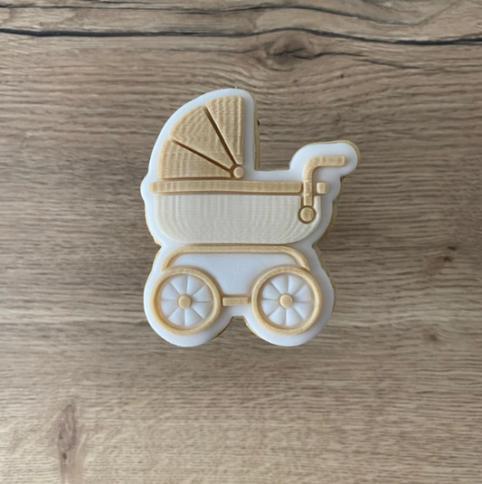 BABY 45 - Kinderwagen (Ausstechform und Stamp)