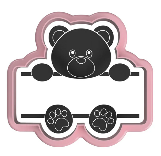 BABY 53 - Teddybär Namensschild (Ausstechform und Stamp)