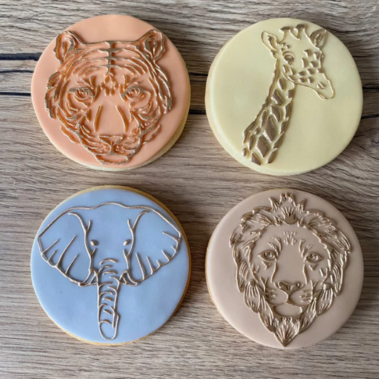 SAFARI 1 - Dschungeltiere-Set (4er) (Ausstechform und Stamp)