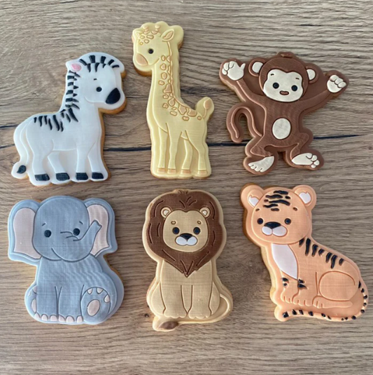 SAFARI 2 - Dschungeltiere-Set (4er) (Ausstechform und Stamp)
