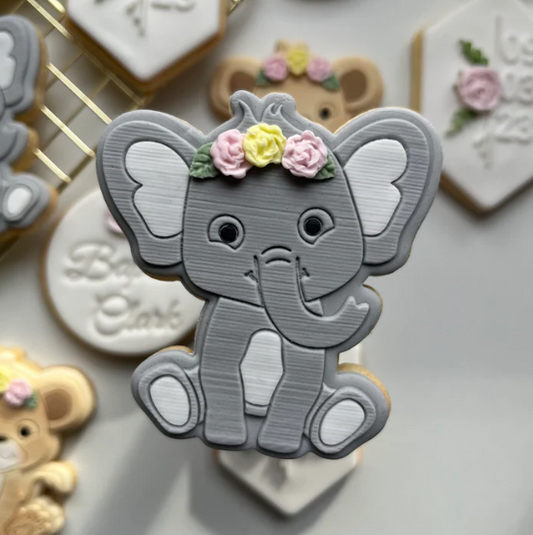 SAFARI 20 - Süßer Elefant (Ausstechform und Stamp)