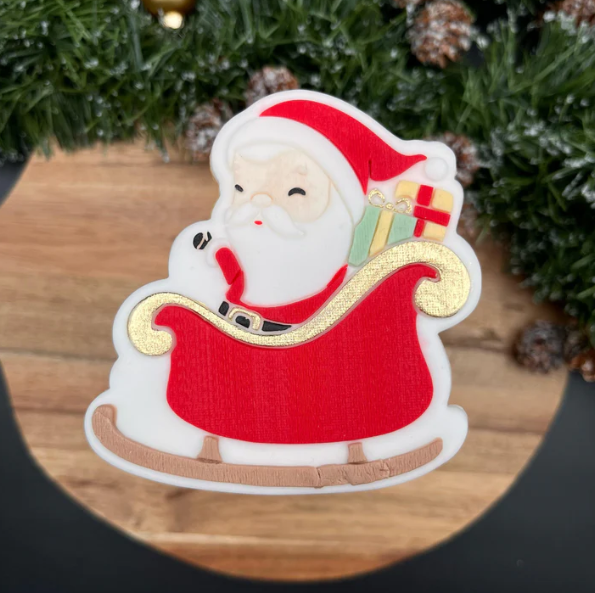 WEIHNACHTEN 19 - Weihnachtsmann auf seinem Schlitten (Ausstechform und Stamp)