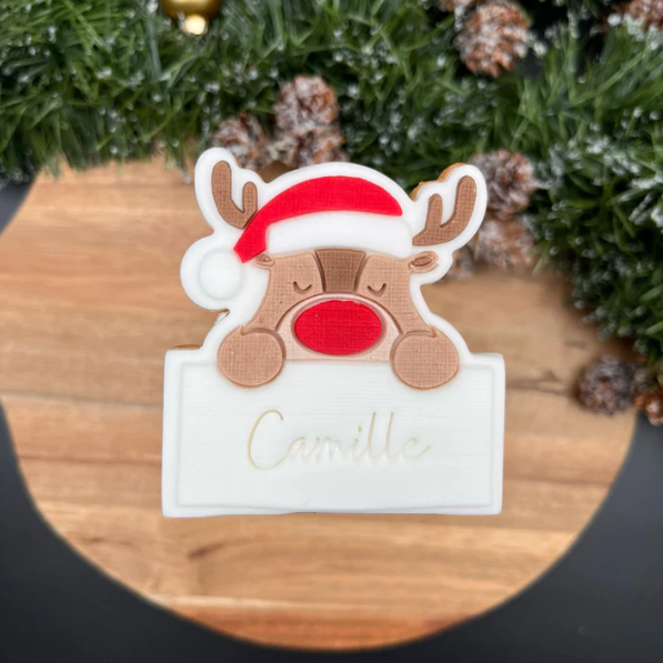WEIHNACHTEN 28 - Tischkarte Hirsch (Ausstechform und Stamp)