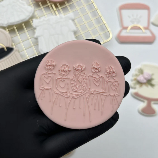 HOCHZEIT 10 - Braut & Brautjungfern (Ausstechform und Stamp)