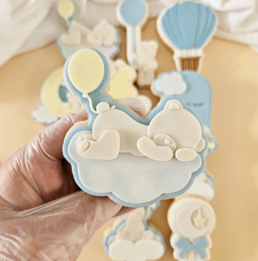 BABY (2) 8 - Teddybär auf Wolke (Ausstechform und Stamp)