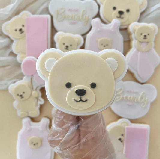 BABY-NEUGEBOREN (3) 3 - Teddybärkopf (Ausstechform und Stamp)