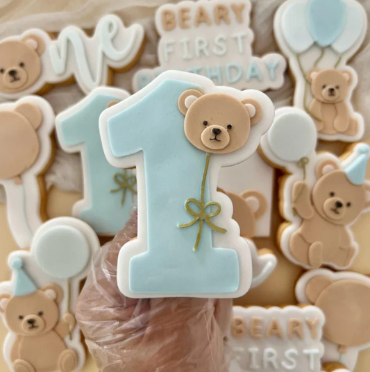BABY (4) 4 - Teddybär Nummer 1 (Ausstechform und Stamp)