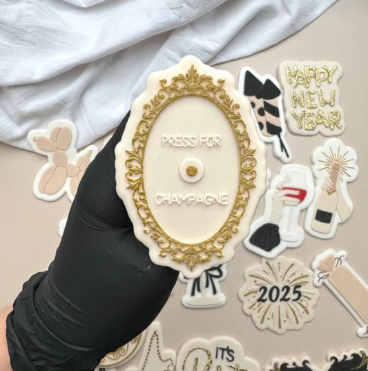 NEW YEAR 2025 10 - Press for Champagne (Ausstechform und Stamp)