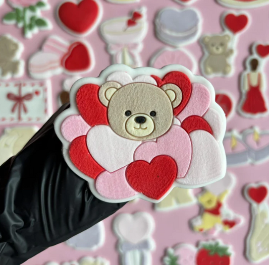 VALENTINSTAG 15 - Bärenkopf mit Herzen (Ausstechform und Stamp)