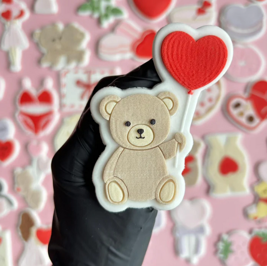 VALENTINSTAG 16 - Teddybär mit Ballon (Ausstechform und Stamp)