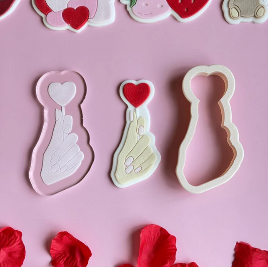VALENTINSTAG 35 - Lutscher in der Hand (Ausstechform und Stamp)