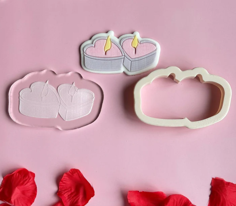 VALENTINSTAG 37 - Kerzen (Ausstechform und Stamp)