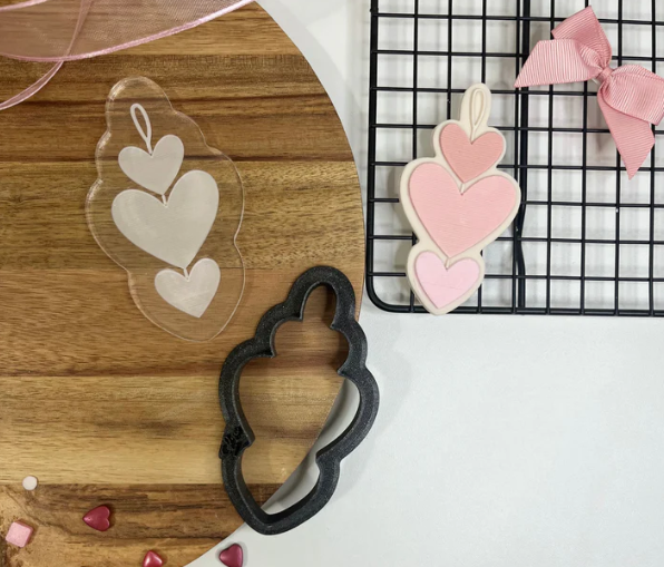 VALENTINSTAG 74- Herz x 3 (Ausstechform und Stamp)