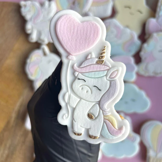 UNICORN/EINHORN 6 - Einhorn mit Ballon (Ausstechform und Stamp)
