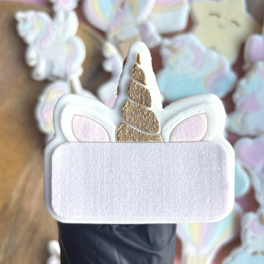 UNICORN/EINHORN 13 - Namenstafel-Horn (Ausstechform und Stamp)