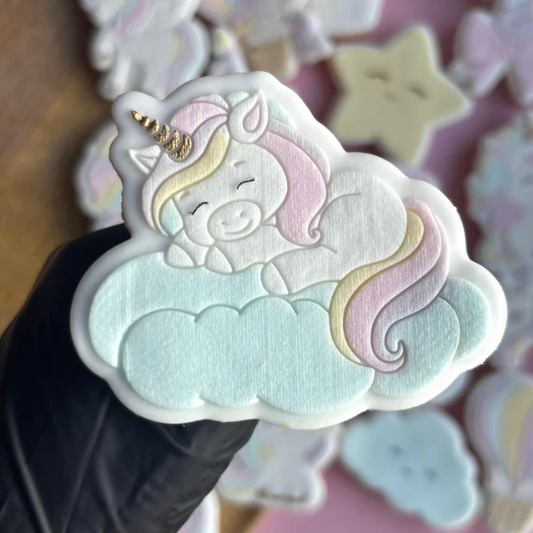 UNICORN/EINHORN 16 - Einhorn auf Wolke (Ausstechform und Stamp)