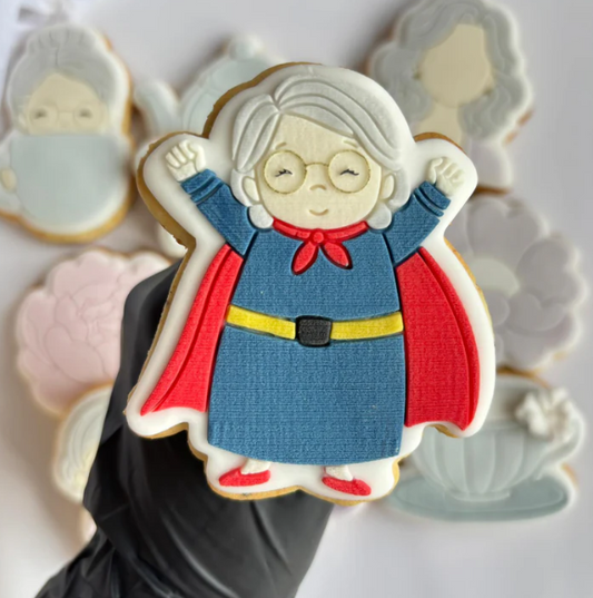 GROßMUTTERTAG 4 - Super Oma (Ausstechform und Stamp)