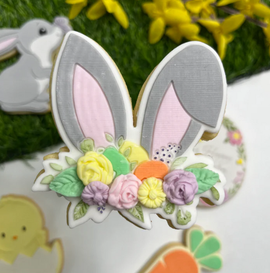 OSTERN 9 - Hasenohren mit Blumen (Ausstechform und Stamp)