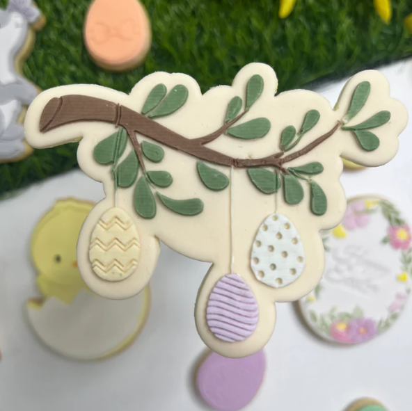 OSTERN 13 - Zweig mit Eiern (Ausstechform und Stamp)