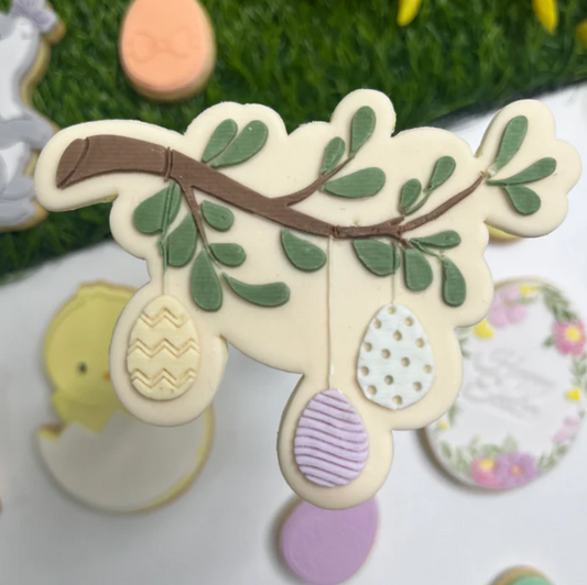 OSTERN 13 - Zweig mit Eiern (Ausstechform und Stamp)