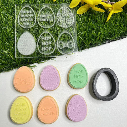 OSTERN 16 - Mini Ostereier 4cm (Ausstechform und Stamp)