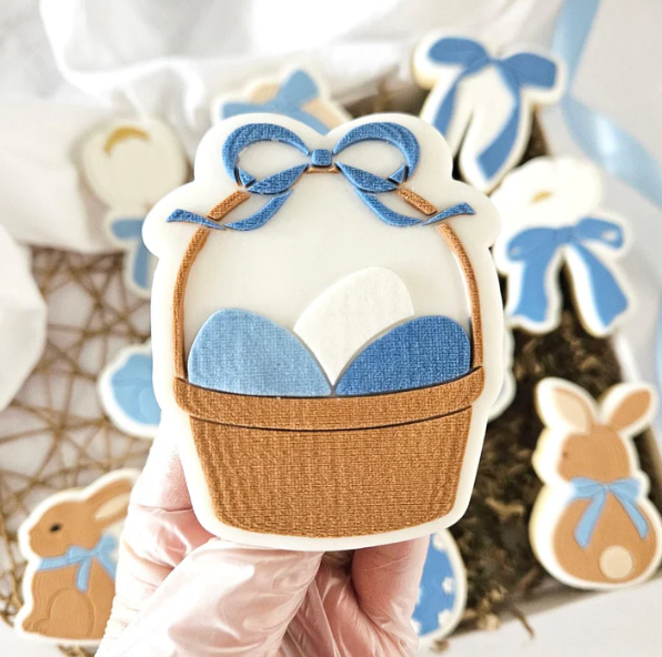 OSTERN 54 - Osterkörbchen mit Schleife (Ausstechform und Stamp)