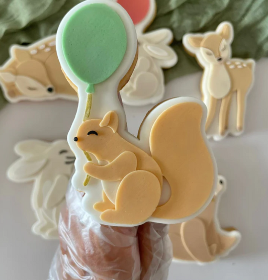 WALDTIERE (3) 12 - Eichhörnchen mit Ballon (Ausstechform und Stamp)