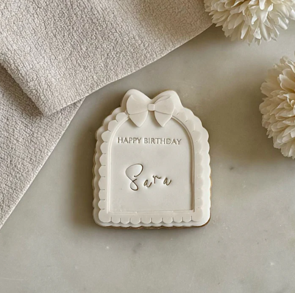 GEBURTSTAG 14 - Bogenrahmen mit Bogen (Ausstechform und Stamp)