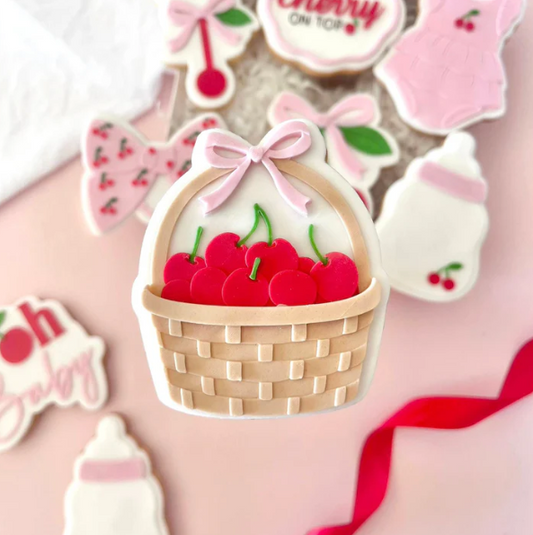 BABY-KIRSCH 2 - Korb mit Kirschen (Ausstechform und Stamp)
