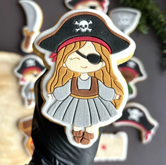 PIRAT 6 - Piratenmädchen (Ausstechform und Stamp)