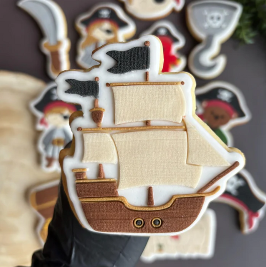 PIRAT 15 - Piratenschiff (Ausstechform und Stamp)