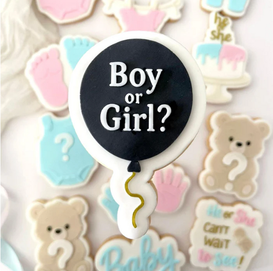GENDER REVEAL 8 - Girl or Boy Ballon (Ausstechform und Stamp)